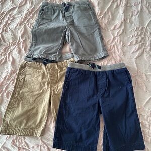 Simple Joys Boys Knit-Waist Shorts in Gray & Navy Accent